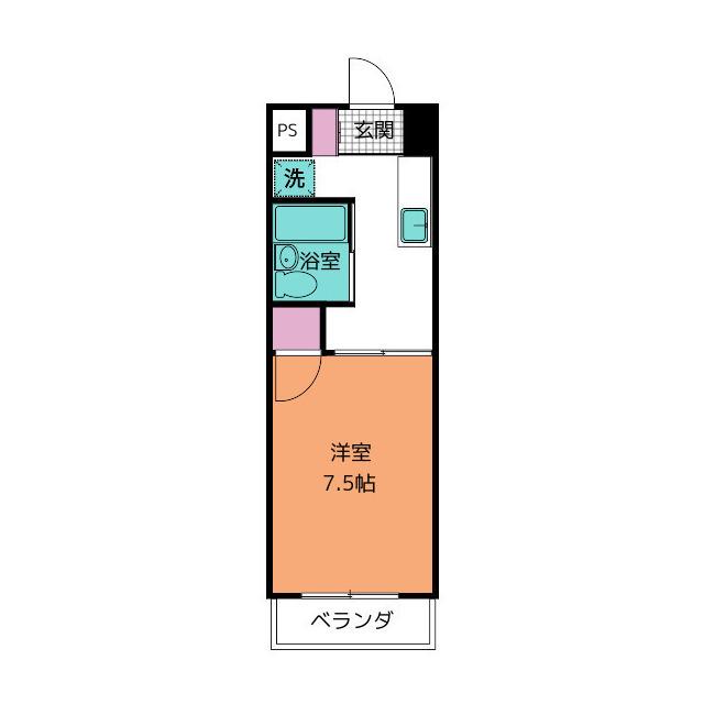 スギヤママンションII(1K/3階)の間取り写真