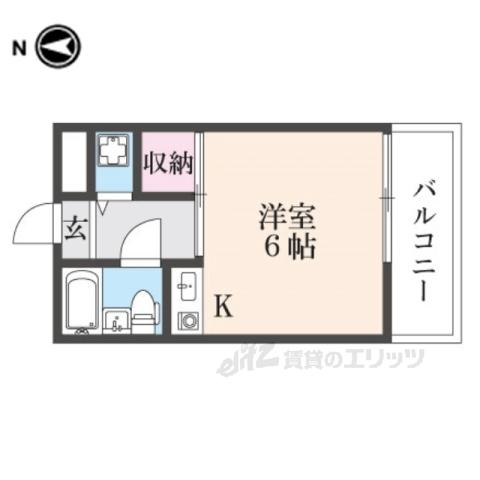 西本ビル(1K/3階)の間取り写真