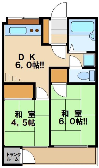 大塚マンション(2K/2階)の間取り写真