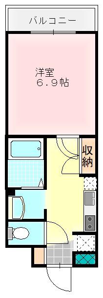 キングスコート(1K/2階)の間取り写真