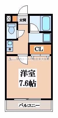 ウェルネス三界(1K/6階)の間取り写真
