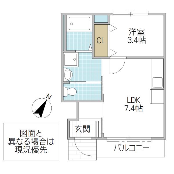 PLUMERIA(1LDK/1階)の間取り写真