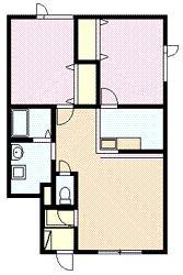 CASA・CIELE(2LDK/1階)の間取り写真