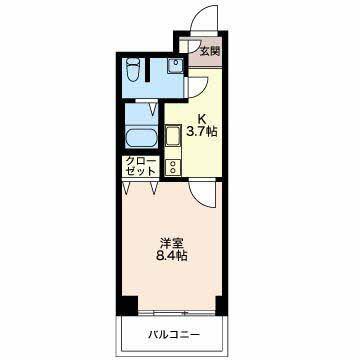 リバーサイドタワー RST(1K/1階)の間取り写真