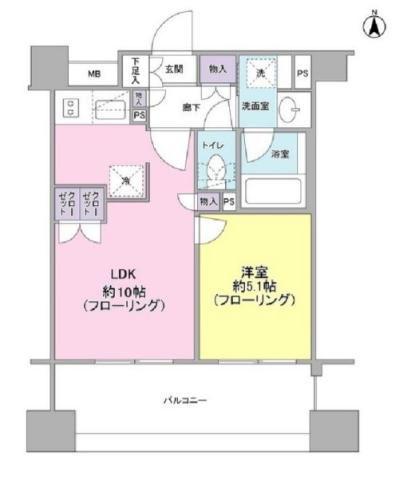 プライア渋谷(1LDK/11階)の間取り写真
