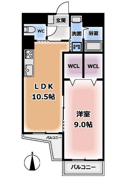 シティハイツ石原(1LDK/6階)の間取り写真
