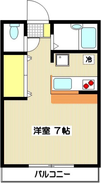 カーサ大門(ワンルーム/2階)の間取り写真