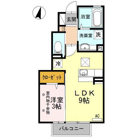 ベル・プリム(1LDK/1階)の間取り写真