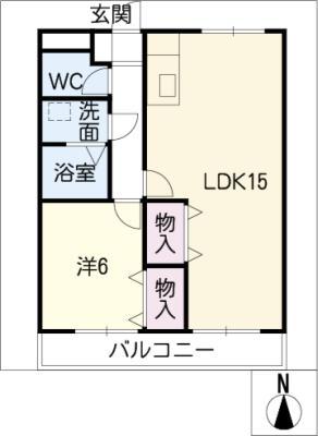 クレシア大高台(1LDK/1階)の間取り写真