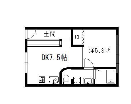 第二住田屋ビル(ワンルーム/2階)の間取り写真
