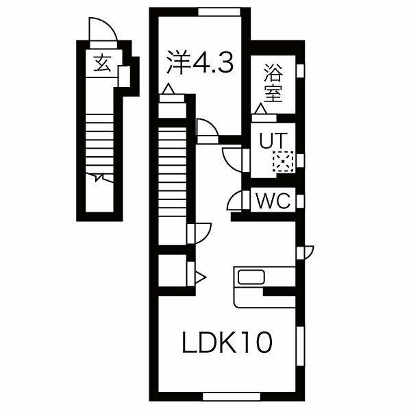 カサリーダ(1LDK/2階)の間取り写真