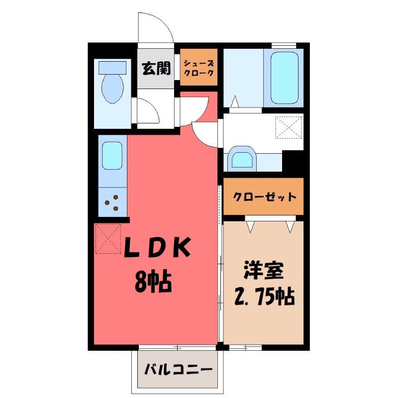 MARIGOLD(1LDK/2階)の間取り写真