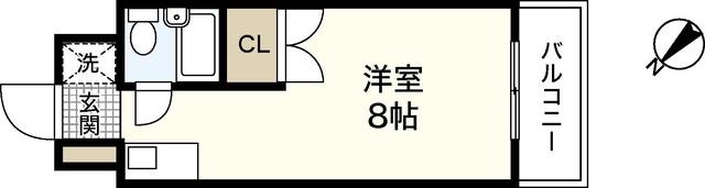 関本緑井ビル(ワンルーム/3階)の間取り写真