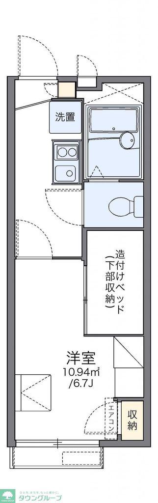 レオパレスシティパルつつじが丘(1K/2階)の間取り写真