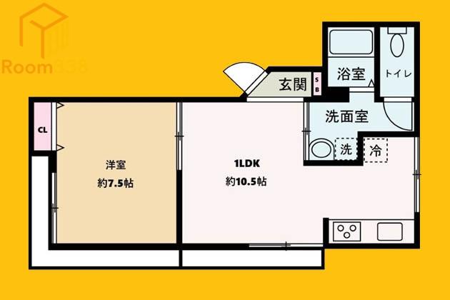 中野新橋ハイツ(1LDK/3階)の間取り写真