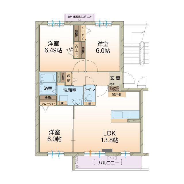 SERENADE(3LDK/3階)の間取り写真