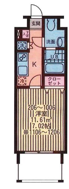 シティハイツ成増(1K/10階)の間取り写真