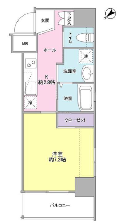 DORF21 SUMIKA(1K/13階)の間取り写真