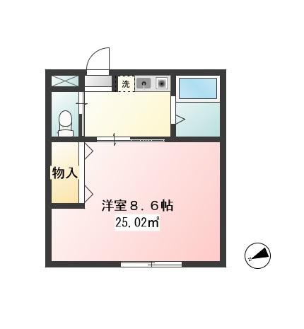 IVC府中(1K/3階)の間取り写真