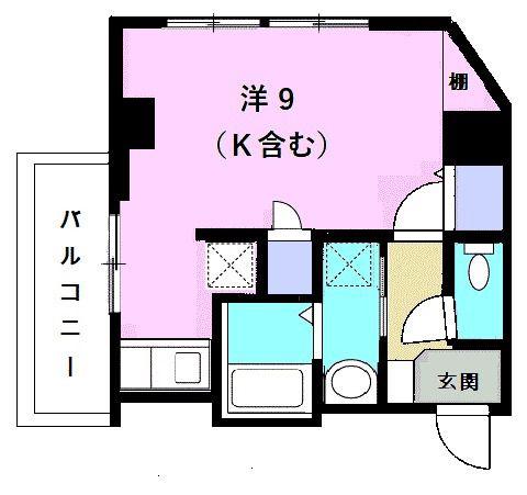 ルミナーレ内藤(1K/7階)の間取り写真