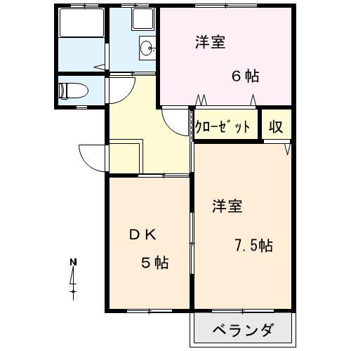 レジデンス原町(2K/2階)の間取り写真