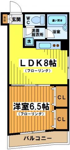 サザンヒルズ(1LDK/2階)の間取り写真
