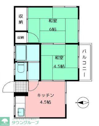 島崎荘(2K/2階)の間取り写真