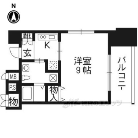ベラジオ四条烏丸(1K/5階)の間取り写真