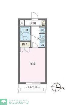 ベルトピア武蔵小金井(1K/1階)の間取り写真