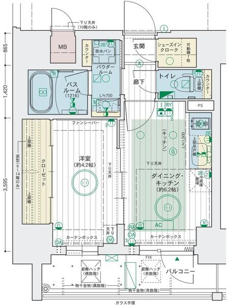 エステムコート大阪福島IIレイヤー(1DK/11階)の間取り写真