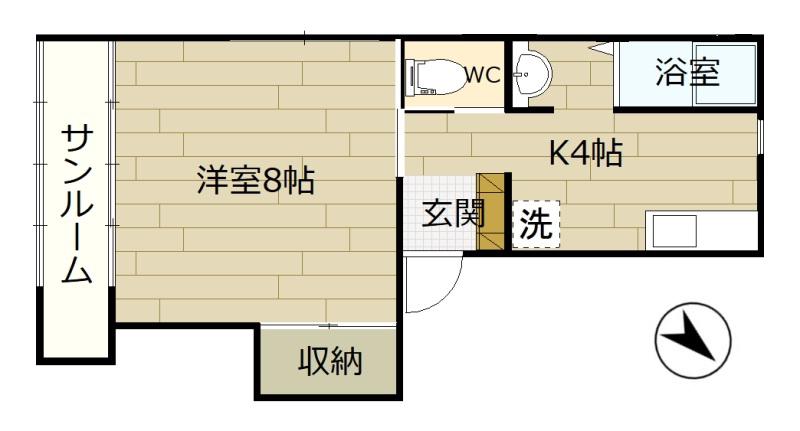 第3春日ハイツ(1K/2階)の間取り写真