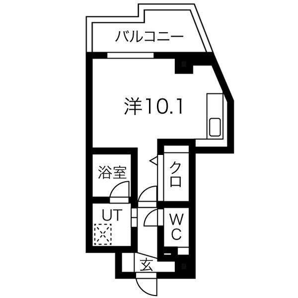 アルグラッド野田阪神(ワンルーム/10階)の間取り写真