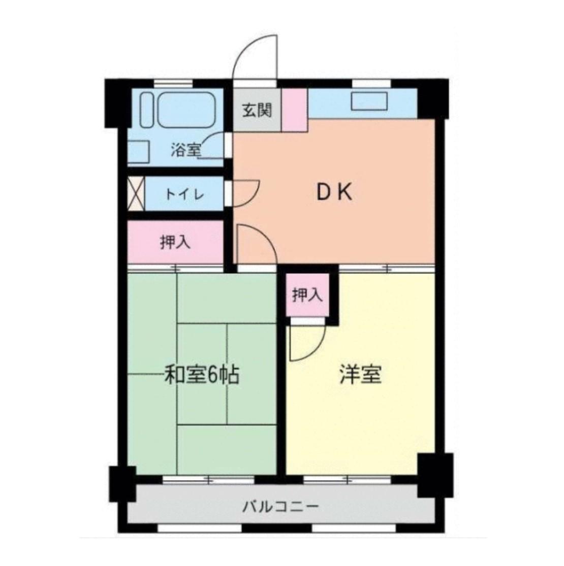 山口ハウスビル(2DK/4階)の間取り写真