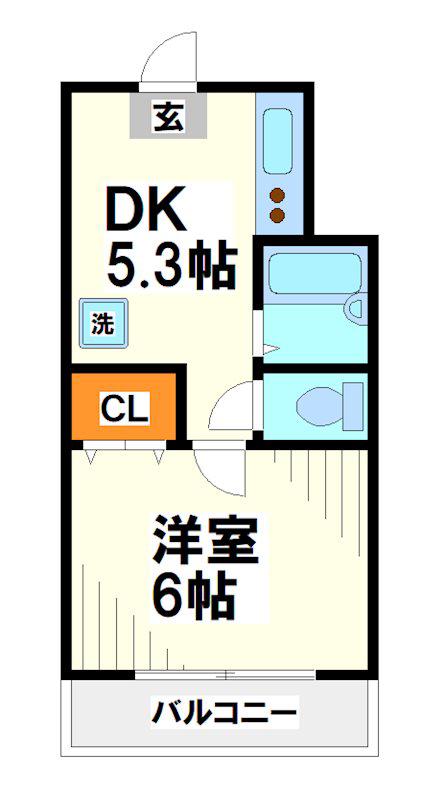 コーポタムラ(1DK/2階)の間取り写真