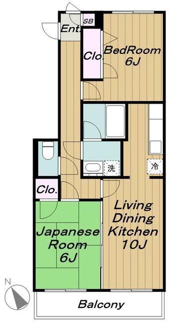 パークプラザ上用賀(2LDK/3階)の間取り写真