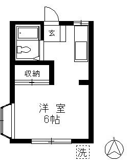 第2明星ハイツ(ワンルーム/1階)の間取り写真
