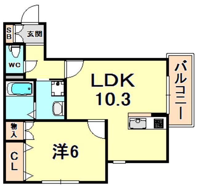 ローマ レジデンス(1LDK/2階)の間取り写真