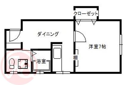エスタバウ南堀江(1DK/5階)の間取り写真