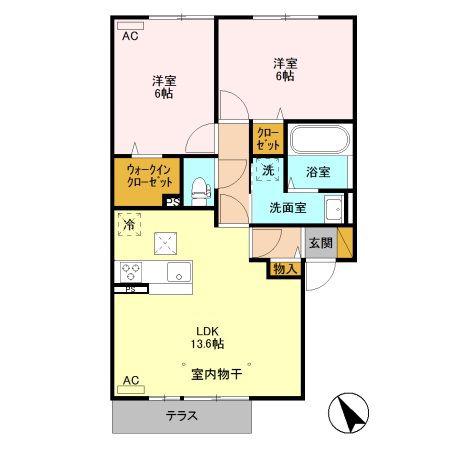 TT GRACE(2LDK/1階)の間取り写真