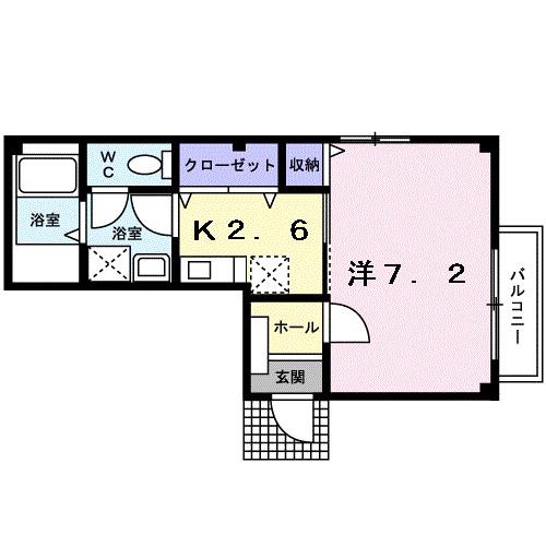 アヴェニール(1K/2階)の間取り写真