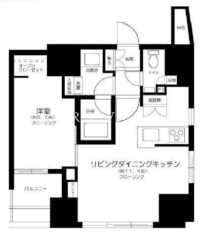 オープンレジデンシア千代田東神田(1LDK/7階)の間取り写真