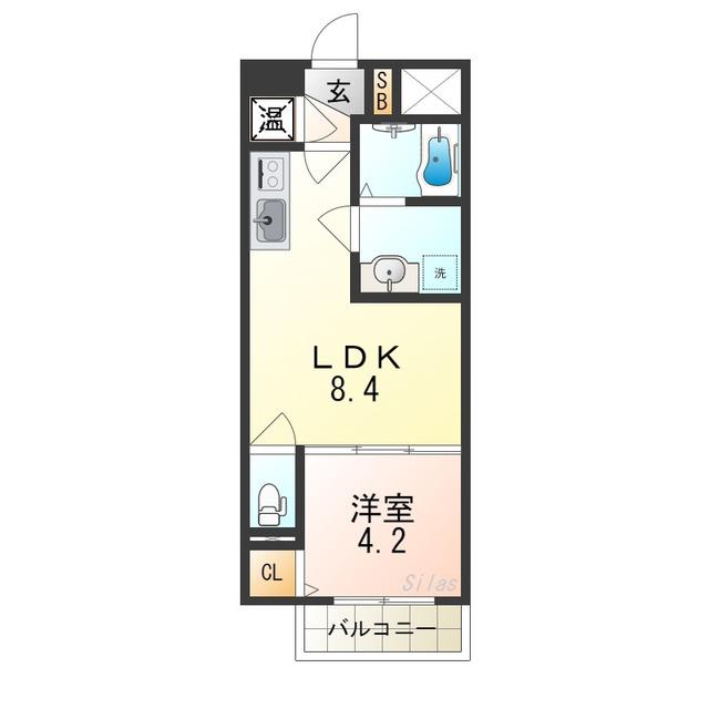 GRANDIR杉本町(1LDK/3階)の間取り写真