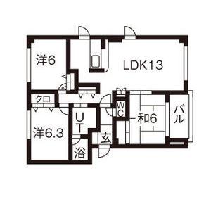 ノースアヴェニュー(3LDK/2階)の間取り写真