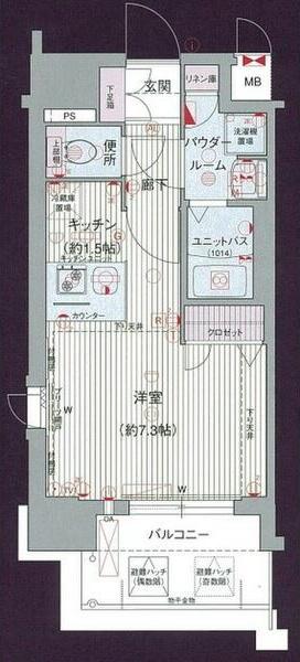 プレサンス 名古屋STATIONアライブ(1K/2階)の間取り写真