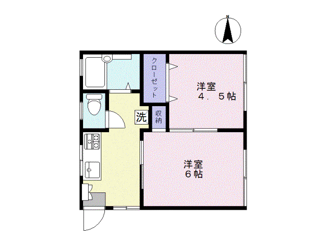 岸波マンション(2K/2階)の間取り写真