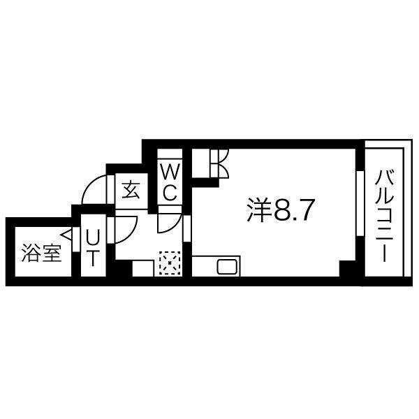 ガストハウス今池(ワンルーム/2階)の間取り写真