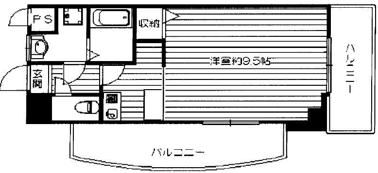 ブロード千里中央(1K/2階)の間取り写真