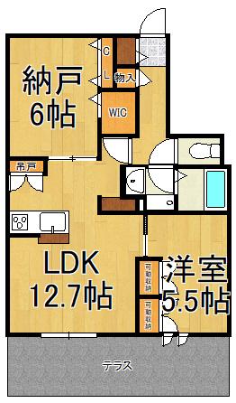 ヴァンベール鎌倉岩瀬(2LDK/1階)の間取り写真