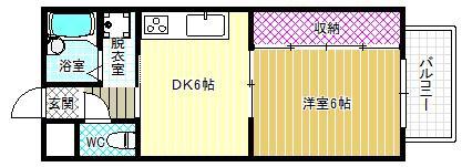 アンソレイユ(1DK/2階)の間取り写真