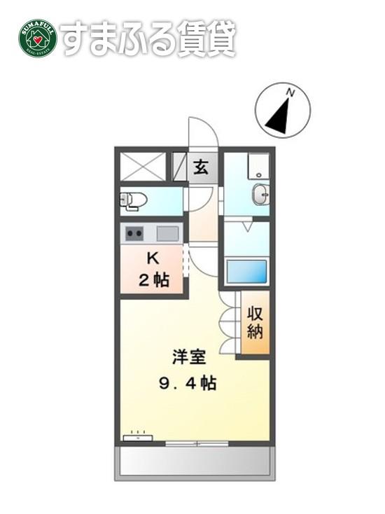 エンプレスK(1K/1階)の間取り写真